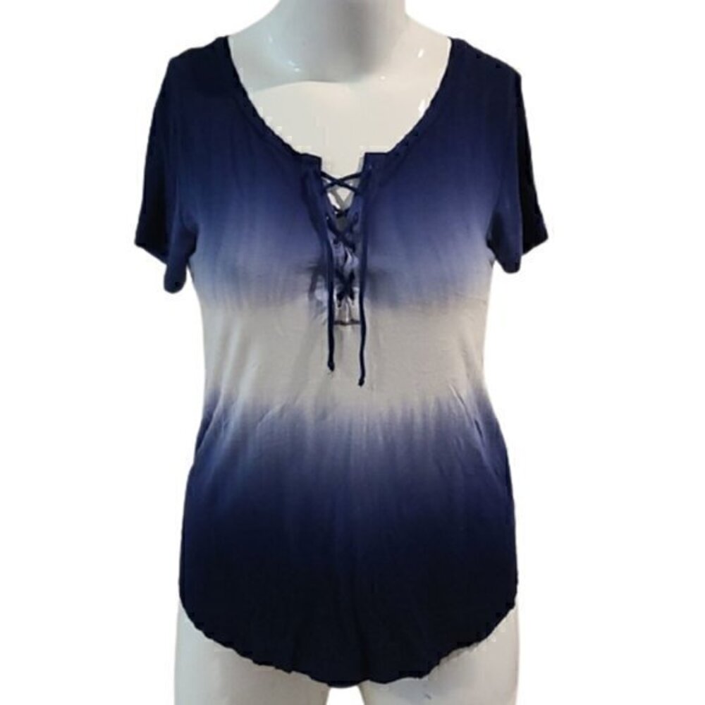 [Hollister] Drawstring V-neck Short Sleeve- Size M